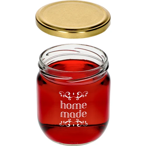 Frasco Twist-off 425ml com impressão 'Home Made' e tampa, 3 peças - 5