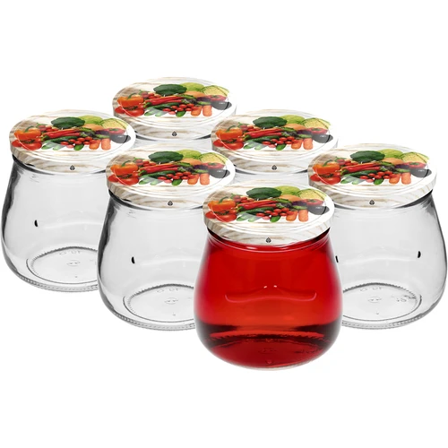 Frasco twist-off 500 ml "Ânfora Invertida" com tampa colorida fi 82/6, 6 unidades - 3