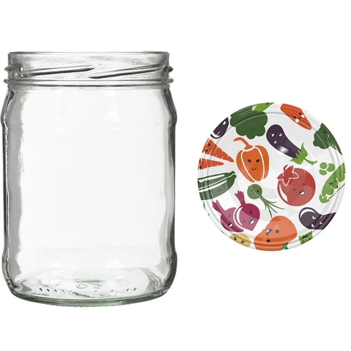 Frasco twist off 500 ml com tampa colorida fi82/6 - 6 unid. - 5