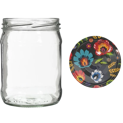 Frasco twist off 500 ml com tampa colorida fi82/6 - 6 unid. - 7