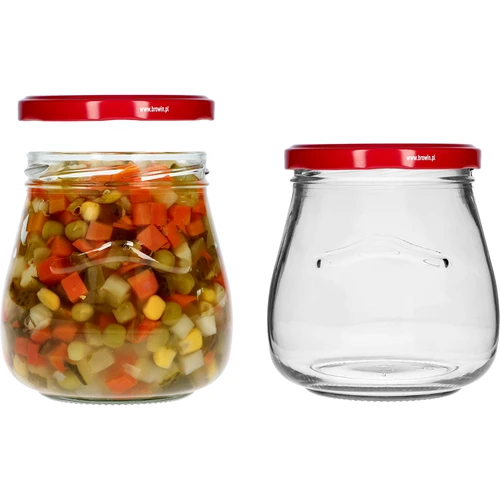 Frasco twist-off 500ml "Ânfora Invertida" com tampa bordô fi 82/6, 6 unidades. - 6