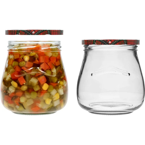 Frasco twist-off 500ml "Ânfora Invertida" com tampa colorida fi 82/6, 6 unidades - 7