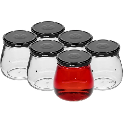 Frasco twist-off 500ml "Ânfora Invertida" com tampa preta fi 82/6, 6 unidades - 2