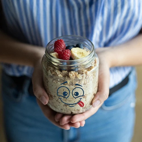 Frasco twist-off 580 ml com estampado Carinha Sorridente e tampa fi 82/6 - 3 unid. - 8