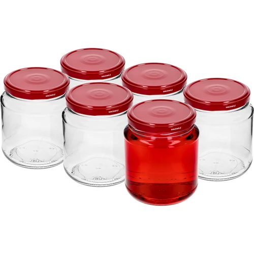 Frasco twist-off, grosso 580ml com tampa bordô fi82/6, 6 peças - 2
