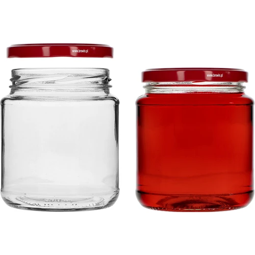 Frasco twist-off, grosso 580ml com tampa bordô fi82/6, 6 peças - 3