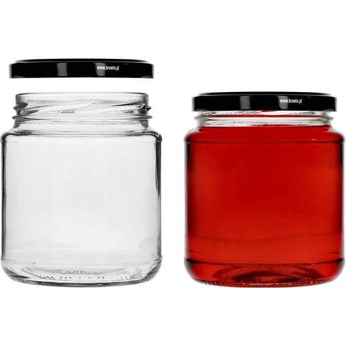 Frasco twist-off, grosso 580ml com tampa preta fi 82/6, 6 peças - 3