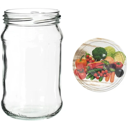 Frascos 300 ml com tampa colorida fi 66 - 6 unid. - 8