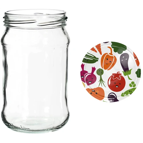 Frascos 300 ml com tampa colorida fi 66 - 6 unid. - 12