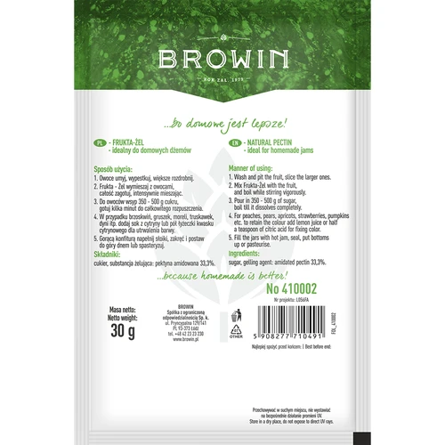 Frukta-Żel - pectina para compotas e geleias, 30 g - 2