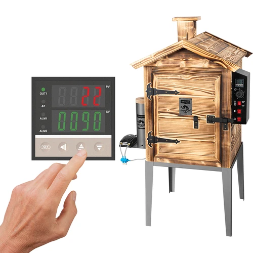 Fumador 115 L dragON Wood 60E — em madeira a lenha, com módulo de aquecimento elétrico e controlador