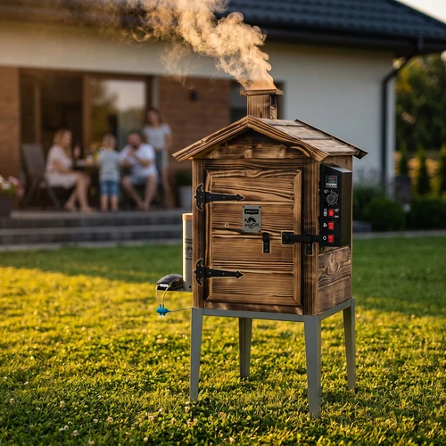 Fumador 115 L dragON Wood 60E — em madeira a lenha, com módulo de aquecimento elétrico e controlador - 12