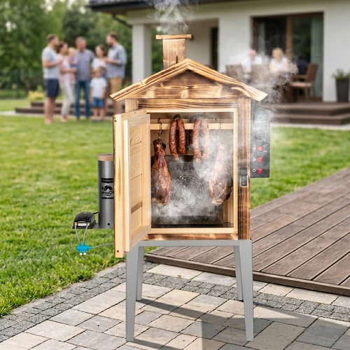 Fumador 115 L dragON Wood 60E — em madeira a lenha, com módulo de aquecimento elétrico e controlador - 13