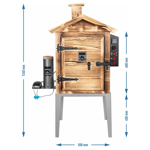 Fumador 115 L dragON Wood 60E — em madeira a lenha, com módulo de aquecimento elétrico e controlador - 8
