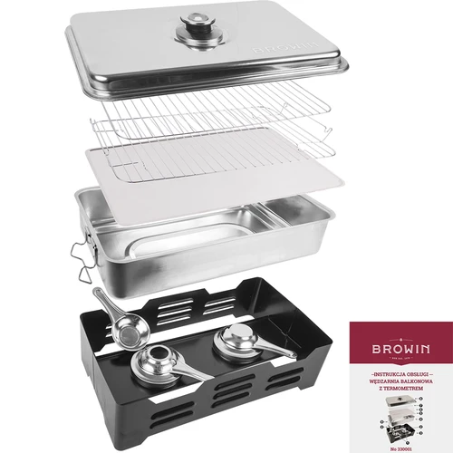 Fumador de alimentos para varanda com termómetro - 3