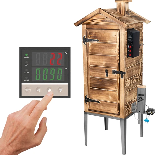 Fumador de jardim 200 L dragON Wood 100E – a lenha, módulo de aquecimento elétrico e controlador
