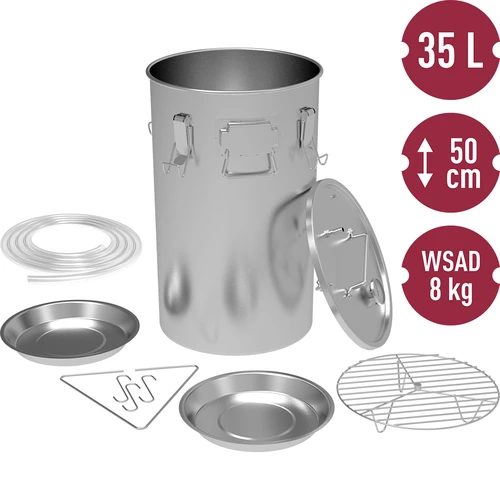 Fumador doméstico em panela, 35 L, para fogão a gás