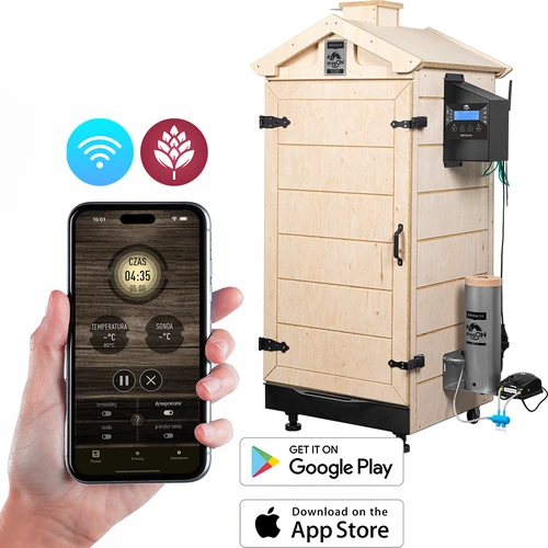 Fumador dragON PLYWOOD NATURE sem armação com controlador Wi-Fi, 200 L