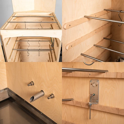 Fumador dragON PLYWOOD NATURE – sem armação, modular, com controlador Wi‑Fi, 320L - 5