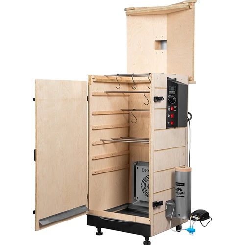 Fumador sem armação dragON PLYWOOD NATURE com controlador digital, 200 L - 3