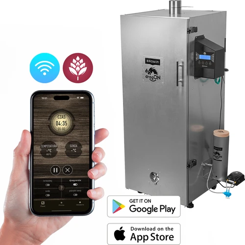 Fumeiro dragON em aço 220 L, IQ – com controlador Wi‑Fi