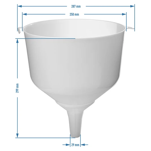 Funil de plástico Ø25 para garrafões, borda alta - 4