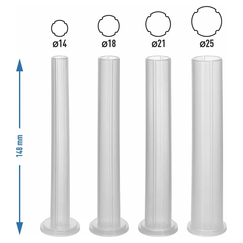 Funis sobressalentes para máquinas de encher enchidos Browin, diâmetro do colar de montagem 34 mm, 4 un. - 4