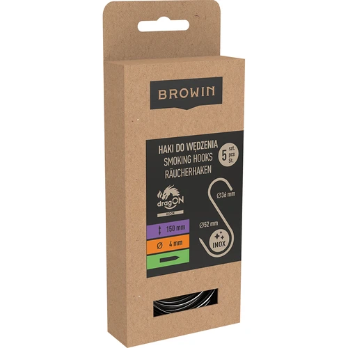 Ganchos para fumador - em S, pontas afiadas, 4 mm x 150 mm, 5 unid. - 3