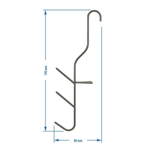 Ganchos para fumagem de peixe — triplos, 5 unidades - 3
