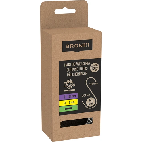 Ganchos para fumagem - S, afiados 3 mm x 150 mm, 15 un. - 3