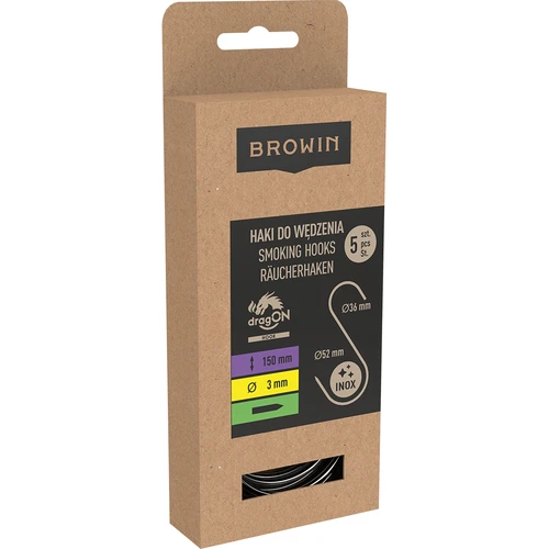 Ganchos para fumagem - S, afiados, 3 mm x 150 mm, 5 unid. - 3