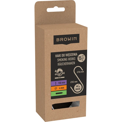 Ganchos para fumagem - S, pontiagudos 4 mm x 150 mm, 15 un. - 3