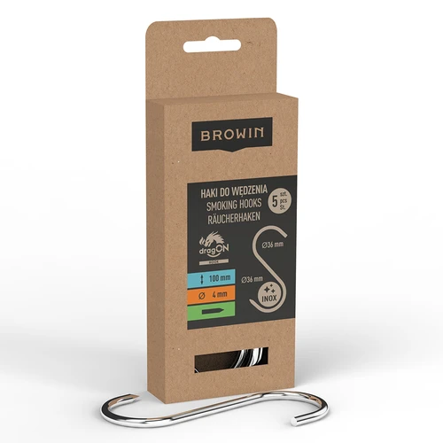 Ganchos para fumeiro - em S, afiados, 4 mm x 100 mm, 5 unidades - 2