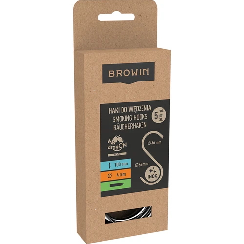 Ganchos para fumeiro - em S, afiados, 4 mm x 100 mm, 5 unidades - 5