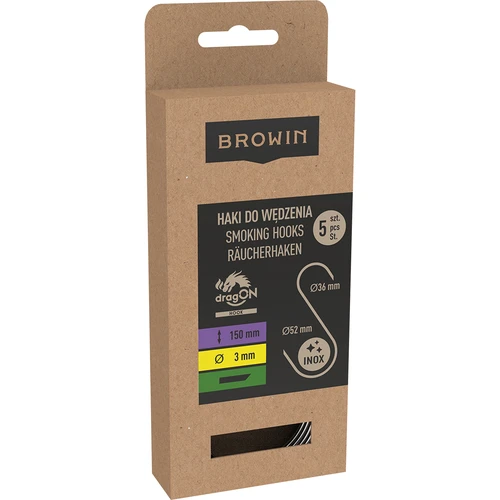 Ganchos para fumeiro - em S, ponta cortada a 45°, 3 mm x 150 mm, 5 un. - 3