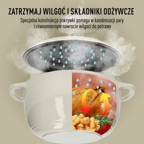 Garnek żeliwny emaliowany - ecru, 4 L - 6