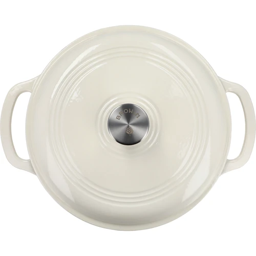 Garnek żeliwny emaliowany - ecru, 5,8L - 3