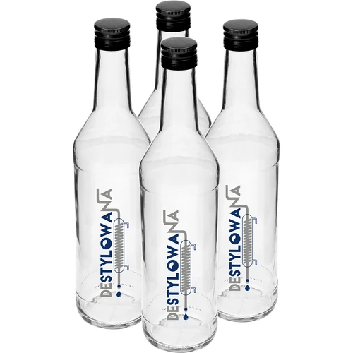 Garrafa 0,5 L com tampa de rosca e impressão "Destylowana" - 4 un. - 2