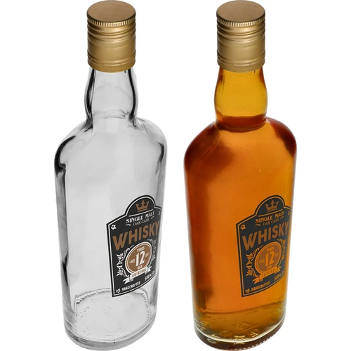 Garrafa 0,5 L com tampa e impressão a 2 cores Whisky - 4 unid. - 6