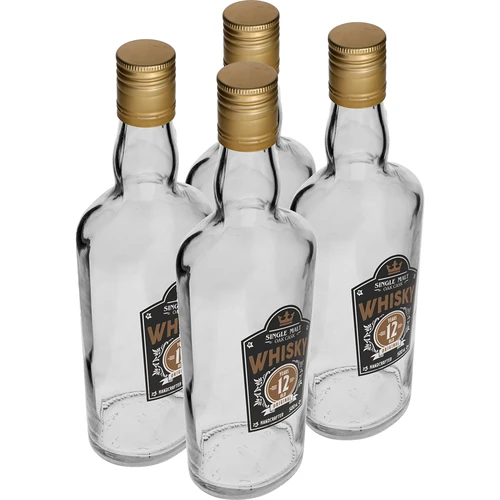 Garrafa 0,5 L com tampa e impressão a 2 cores Whisky - 4 unid. - 2