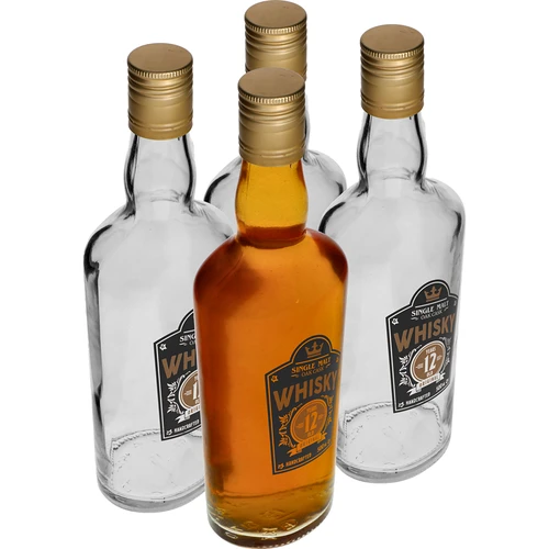 Garrafa 0,5 L com tampa e impressão a 2 cores Whisky - 4 unid.  - 1 