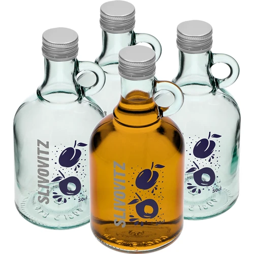 Garrafa 0,5 L com tampa e impressão em 2 cores Slivovitz - 4 peças  - 1 