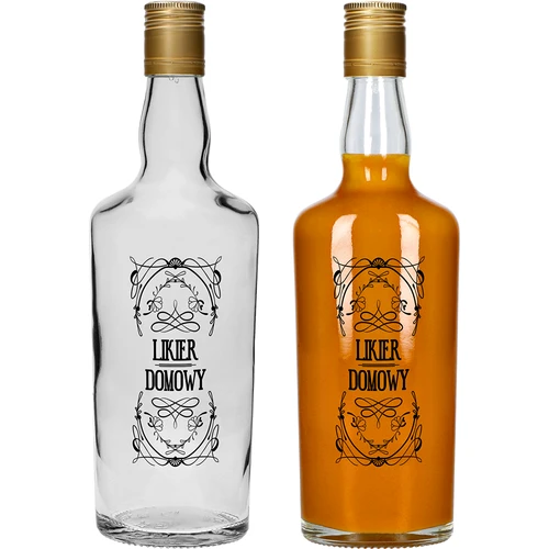 Garrafa 0,5 L com tampa e impressão Licor caseiro - 4 peças - 6