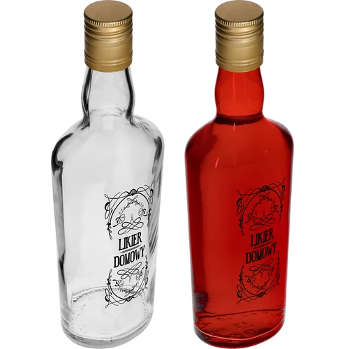 Garrafa 0,5 L com tampa e impressão Licor caseiro - 4 peças - 7