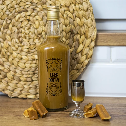 Garrafa 0,5 L com tampa e impressão Licor caseiro - 4 peças - 10