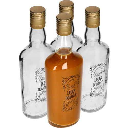 Garrafa 0,5 L com tampa e impressão Licor caseiro - 4 peças  - 1 