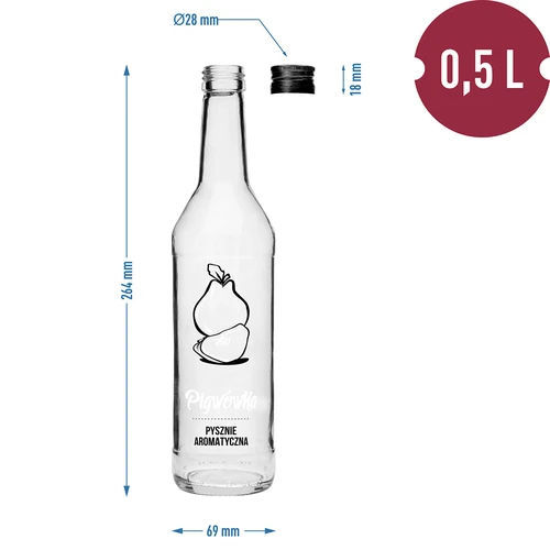 Garrafa 0,5 L com tampa e impressão Licor de Marmelo - 4 unidades - 7