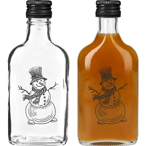 Garrafa 200 ml com tampa de rosca, impressão Natalícia Boneco de Neve, 6 unid. - 2