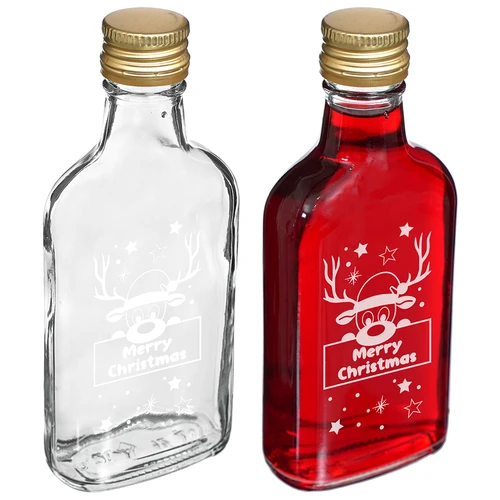 Garrafa 200 ml com tampa, impressão de Rena Natalina, 6 peças. - 4