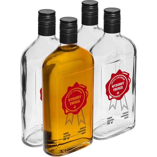 Garrafa 500 ml com tampa de rosca e impressão a duas cores "Wyborny Trunek" - 4 unidades